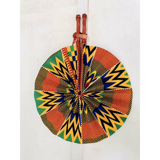 Kente print foldable fan