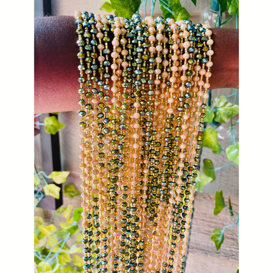 Peach and Green waist beads