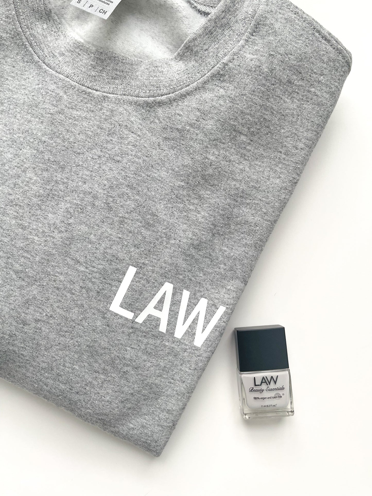 LAW (Back) Gray Crew Neck Sweater