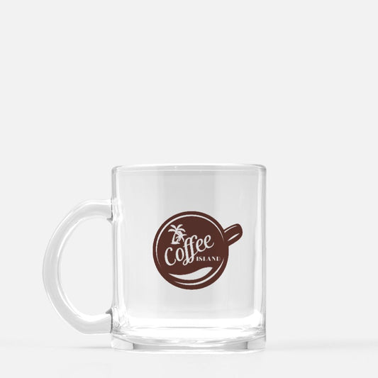Coffee Island Glass Mug 12 oz