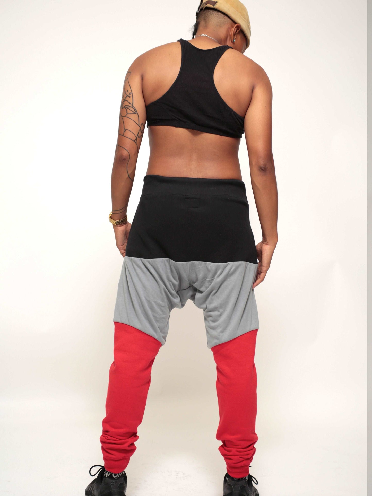 RED & BLACK UPCYCLED JOGGERS