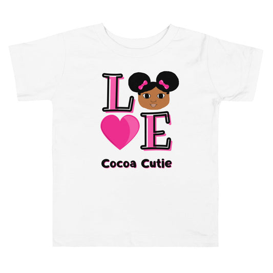 Cocoa Cutie Afro Puffs Love Cotton Toddler Tee-Jordyn