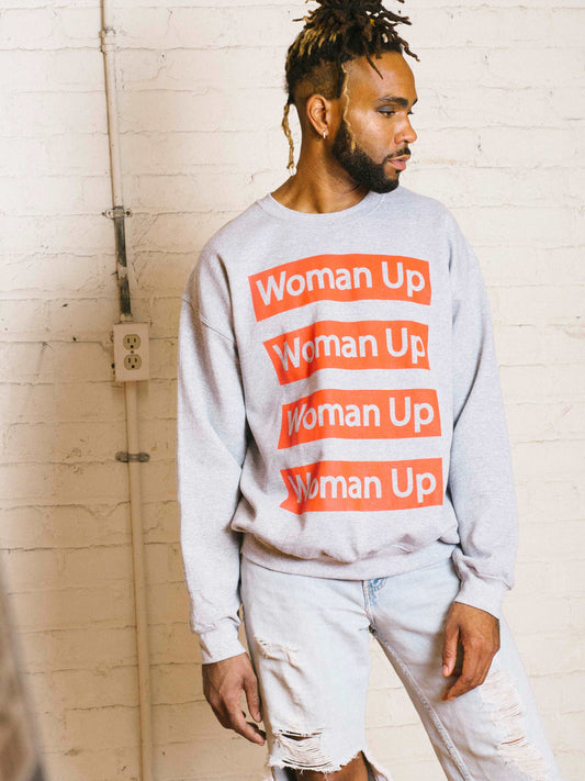 WOMAN UP SWEATER-GREY